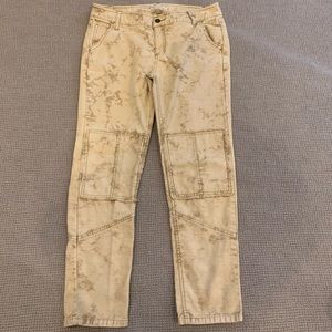Free People Cream Boyfriend Jeans